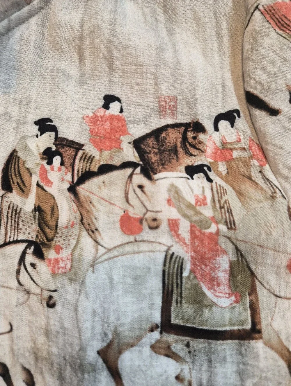 Soft Surroundings Song Dynasty top/ tunic size Large Horses - Picture 8 of 9